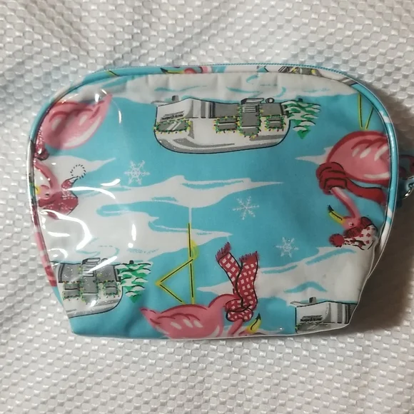 NICK & NORA FLAMINGO HOLIDAY COSMETIC CASE - Picture 2 of 8